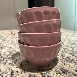 Anthropologie set of 4 Latte Cereal Bowls in Lavender